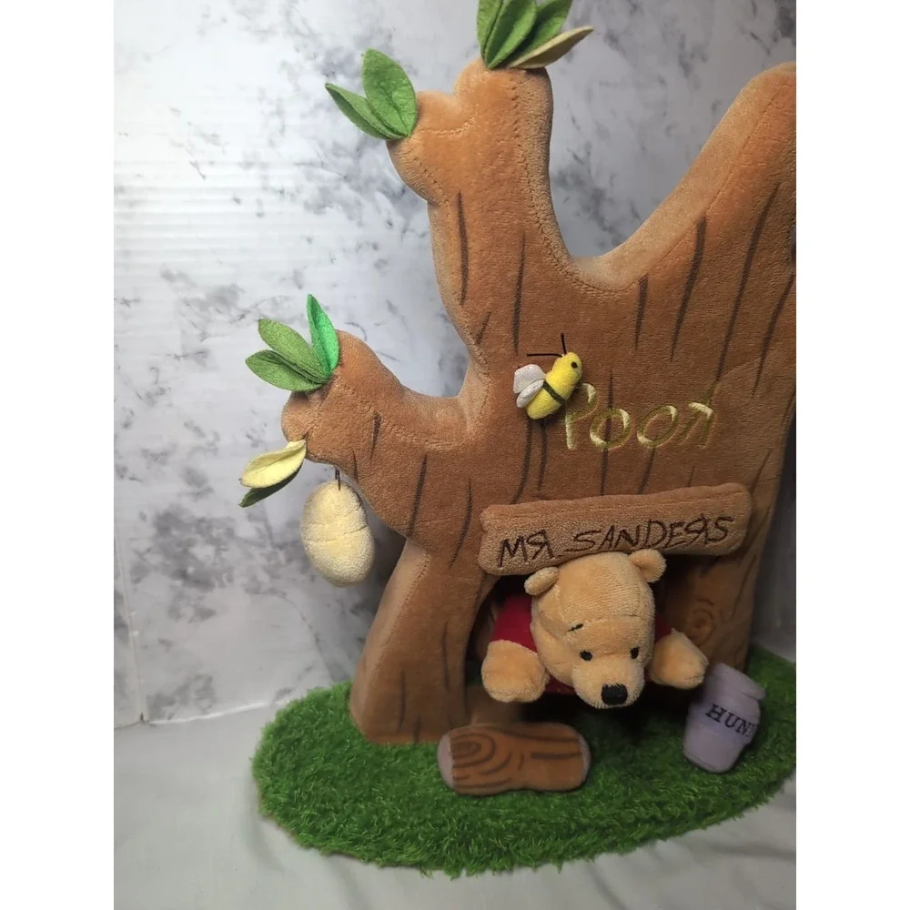 Disney Store Plush Winnie The Pooh Mr Sanders Tree House Wall Hanger Shelf Siter
